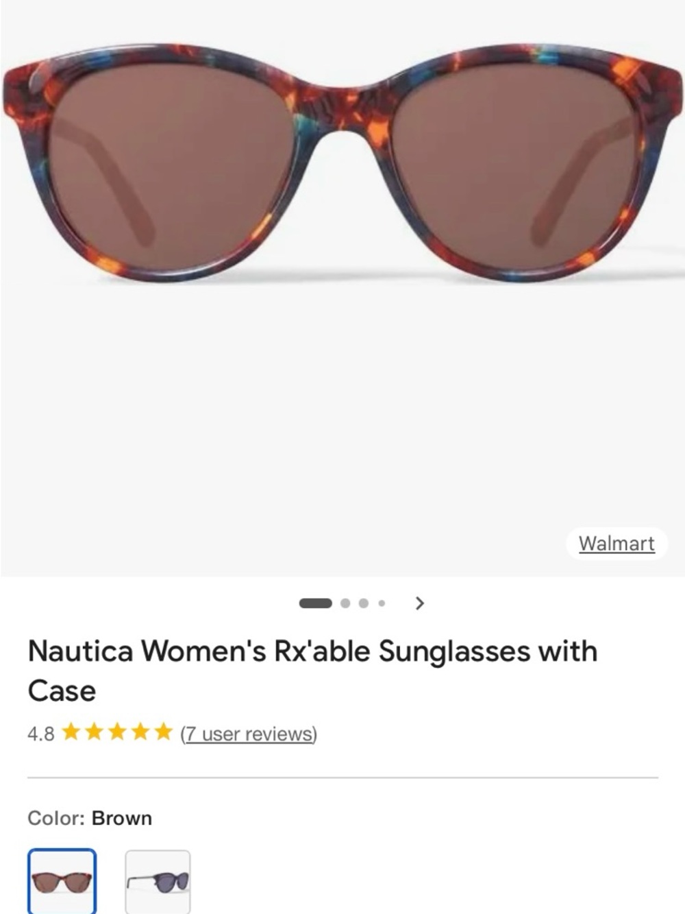 Nautica Women's Brown Tortoise Rx'able Sunglasses